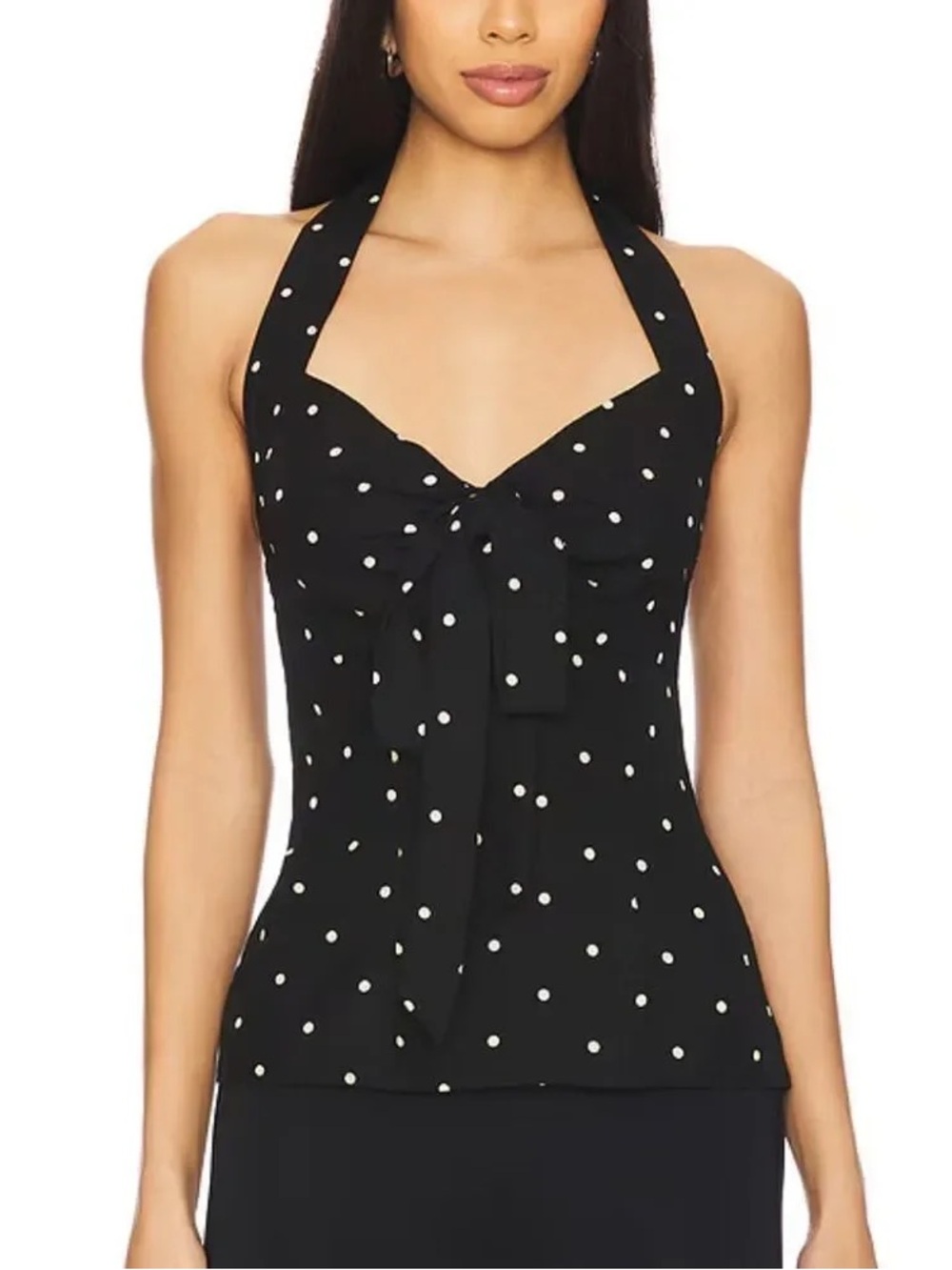 LPA Black Polka Dot Halter Tank Top